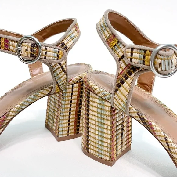 urban outfitters | sienna rattan raffia platform sandal heels 9 - Picture 6 of 13